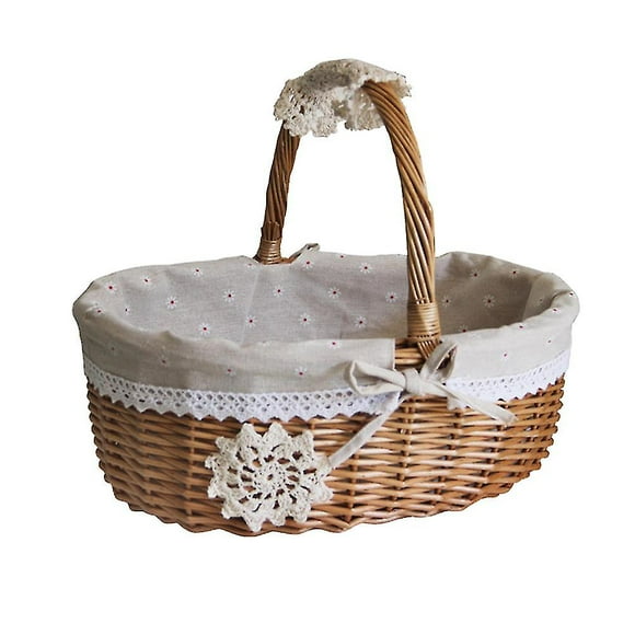 Weaved Basket Baskets Handles Handmade Wicker Shelf Storage Mini Woven Picnic Baskets Mini Woven Baskets Wicker Storage Bin