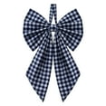 thumbnail image 2 of Xmas Plaid Bows,Christmas Tree Topper Bow,1PCS 9.88" Large Bow for Decor,Birthday Party Backdrop,Hanging Decor for Christmas Room Backdrop Wedding Party Coquette Room Decorations(Dark Blue), 2 of 9