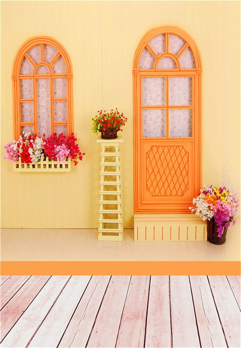 ABPHOTO Polyester Photo Background Wooden Floor Photo Studio Props Children  Photography Backdrops 5x7ft 
