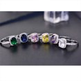 thumbnail image 3 of Classic Geometric Square Diamond Hand Jewelry Multi-color Gem Rings, 3 of 3