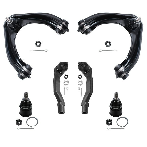 Detroit Axle - Front Upper Control Arm Replacement for 1996-2000 Honda Civic, Ball Joint, Tie Rod, 1997 1998 1999 2000 - 6pc Suspension Kit