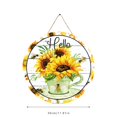 thumbnail image 3 of Home Door Hanging Round Sunflower Pattern Sign Wooden Garden Home Hanging Decoration, 3 of 8