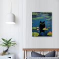 thumbnail image 3 of ARISTURING  Funny Black Cat Canvas Wall Art Monet Vintage Floral Waterlily Plant Poster for Room Aesthetic Matisse Retro Abstract Animal Flower Print Painting Farmhouse Gallery Bathroom, 3 of 4