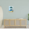 thumbnail image 2 of Tropical Beach Palms Birds Flying Coastal Painting White Framed Art Print Wall Art, 2 of 7