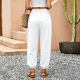 thumbnail image 6 of Yifymode Women Barrel Pants Wide Leg Palazzo Summer Baggy Harem Boho Casual Trousers with Pockets Beach Vacation,White XL, 6 of 6
