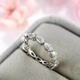 thumbnail image 3 of Sparkle Jewels Women's Full Eternity Band Ring 14k White Gold Plated Pear Cut Diamond, 3 of 4