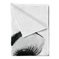 thumbnail image 2 of Eye Soft Flannel Fleece Throw Blanket, Flirty Woman Eyes and Thick Lashes Beauty Glamor Youth, Cozy Plush for Indoor and Outdoor Use, 60" x 80", Blue Black Pale Grey, by Ambesonne, 2 of 5