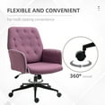thumbnail image 5 of Vinsetto Spandex Home Office Chair, Tufted Height Adjustable Computer Desk Chair with Swivel Wheels and Padded Armrests, Purple, 5 of 9