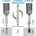 thumbnail image 2 of Extractor de tornillos dañados pelados WEIHJMXG 6 piezas acero Hss 4341 dureza superior a 63 Hrc, 2 of 5