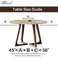 thumbnail image 3 of Round Vinyl Fitted Tablecloth with Flannel Backing Elastic Edge Plastic Table Cover Waterproof Table Cloth Stain-Resistant Wipeable for 45"-52" Round Table, 3 of 6