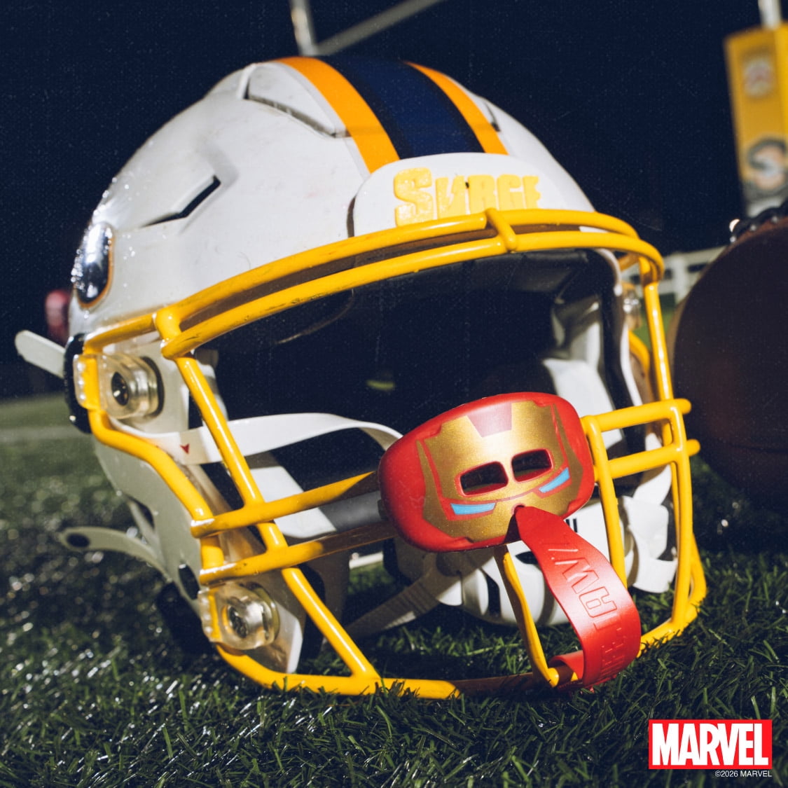 Iron Man Lip Guard, Football Mouth Guard with Detachable Strap