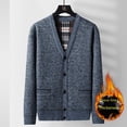 thumbnail image 3 of Cárdigan de punto para hombre, ropa de otoño e invierno para personas de mediana edad y mayores, abrigo informal con cuello en V y botonadura suelta para hombre, 3 of 5