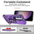thumbnail image 5 of ELEHOLD Rugged Hybrid Case for Samsung Galaxy A05S Heavy Duty Case with Camera Lens Protector 360° Ring Holder Kickstand Magentic Shockproof Protective Case for Galaxy A05S,Purple, 5 of 8