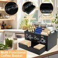 thumbnail image 5 of NUAHRHY Double Layer Coffee Bar Organizer Station with Drawer and Metal Handles Wood Coffee Station Organizer Versatile Coffee Bar Organizer for Cups Coffee Pods Sugar, 5 of 8