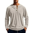 thumbnail image 2 of pstuiky manga larga de hombre, Camisa informal de moda para hombre, con cuello en V y mangas, transpirable top de hombre l, 2 of 6