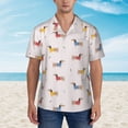 thumbnail image 4 of Daiia Dachshund Dog Puppy Hawaiian Shirt for Men Gentle Cotton Regular Short Sleeve Casual-X-Large, 4 of 9