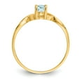 thumbnail image 2 of 14K Yellow Gold Ring Band Birthstone (03) March Aquamarine Oval Blue, 2 of 5