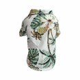 thumbnail image 3 of Hawaiian Shirt for Dogs with Tropical Floral Print, Short Sleeve Summer Dog Clothes, White, for Small to Medium Pets, 3 of 3