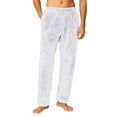 thumbnail image 2 of Dresfit Mens Flannel Pajama Pants Winter Fuzzy Pajamas Fleece Lined Pant Fluffy Thick Drawstring Plush Sleepwear Comfort Warm Solid Color Bottoms with Pockets White 3XL, 2 of 9