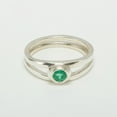 thumbnail image 2 of LBG 585 14k White Gold Natural Emerald Womens Solitaire Ring - Size 8.25, 2 of 5