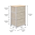 thumbnail image 2 of Hengu 3 Drawer Dresser, Fabric Drawers Closet Shelves for Bedroom, Closets, Living Room, Hallway, Beige, 2 of 9