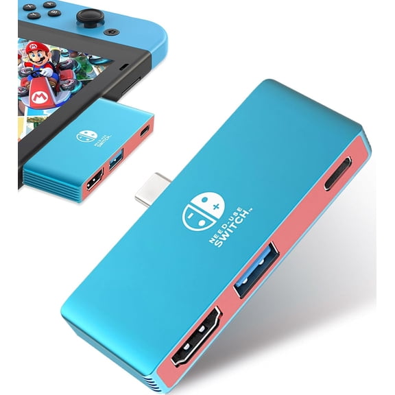 Switch Dock, 4K TV Docking Station for Nitendo Switch/OLED, 3-in-1 USB C to HDMI Adapter with USB 3.0, PD 100W Charging