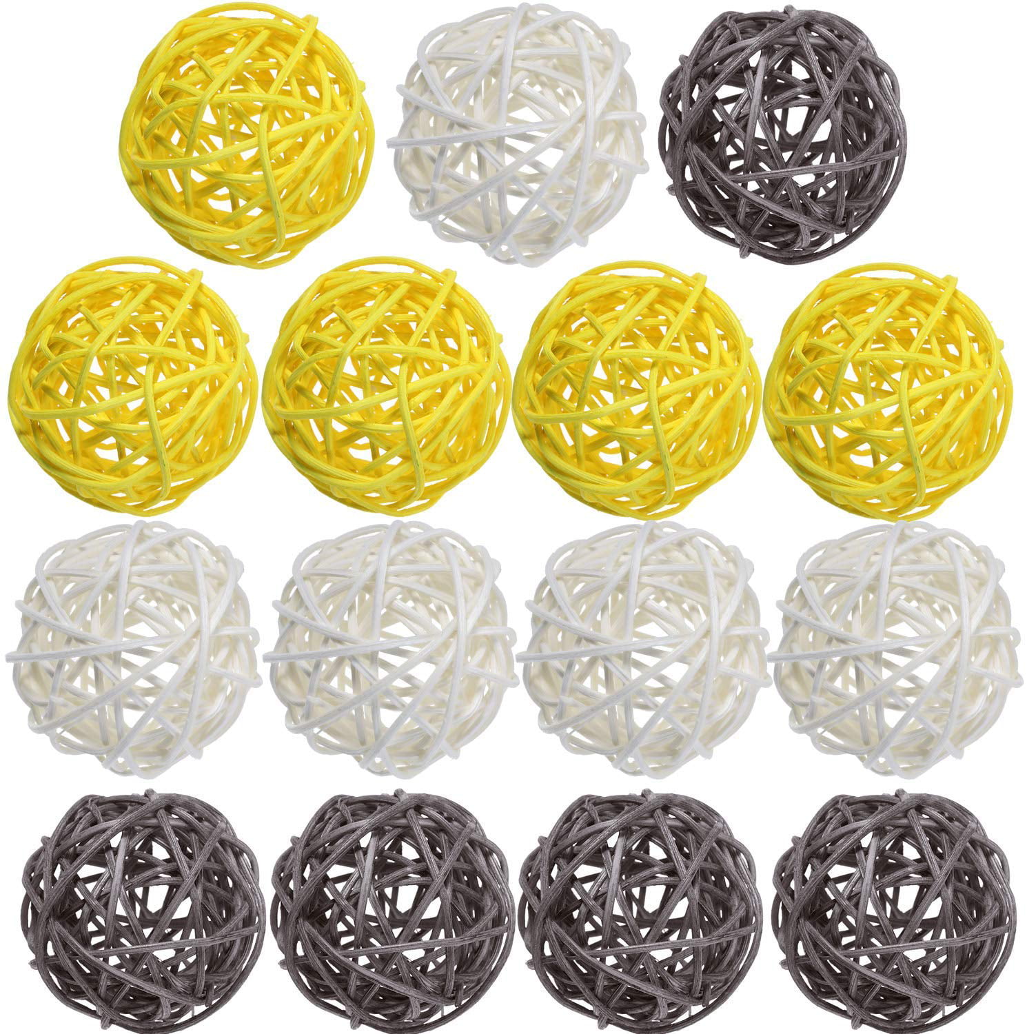 Wickers Rattan Balls with Rattan Material Decorative for Vase Filler Black House Ornament 5 Colors 20pcs Rattan Balls