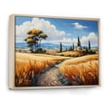 thumbnail image 2 of Designart "The Wheat landscape With Cypresses By Vincent IV" Landscapes Floater Framed Canvas Art Print, 2 of 7
