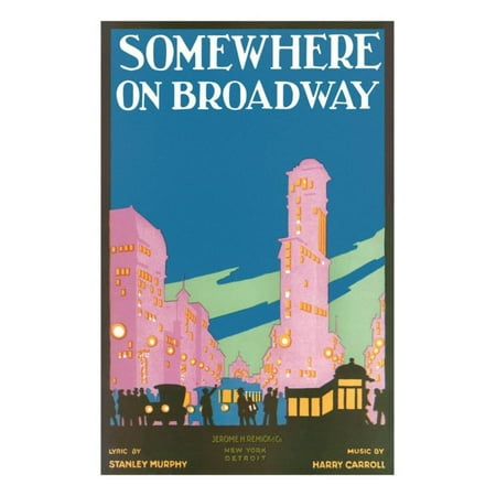 Somewhere on Broadway, Sheet Music, New York Print Wall