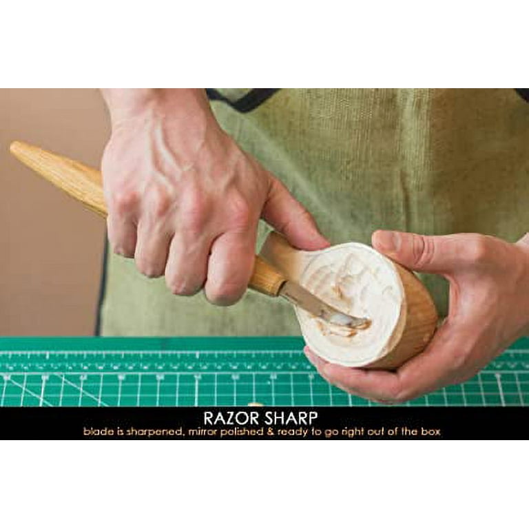 BeaverCraft Hook Knife Wood Carving SK1S Spoon Carving Knife with Leather  Sheath - Wood Carving Hook Knife - Spoon Bowl Carving Tools - Wood Carving