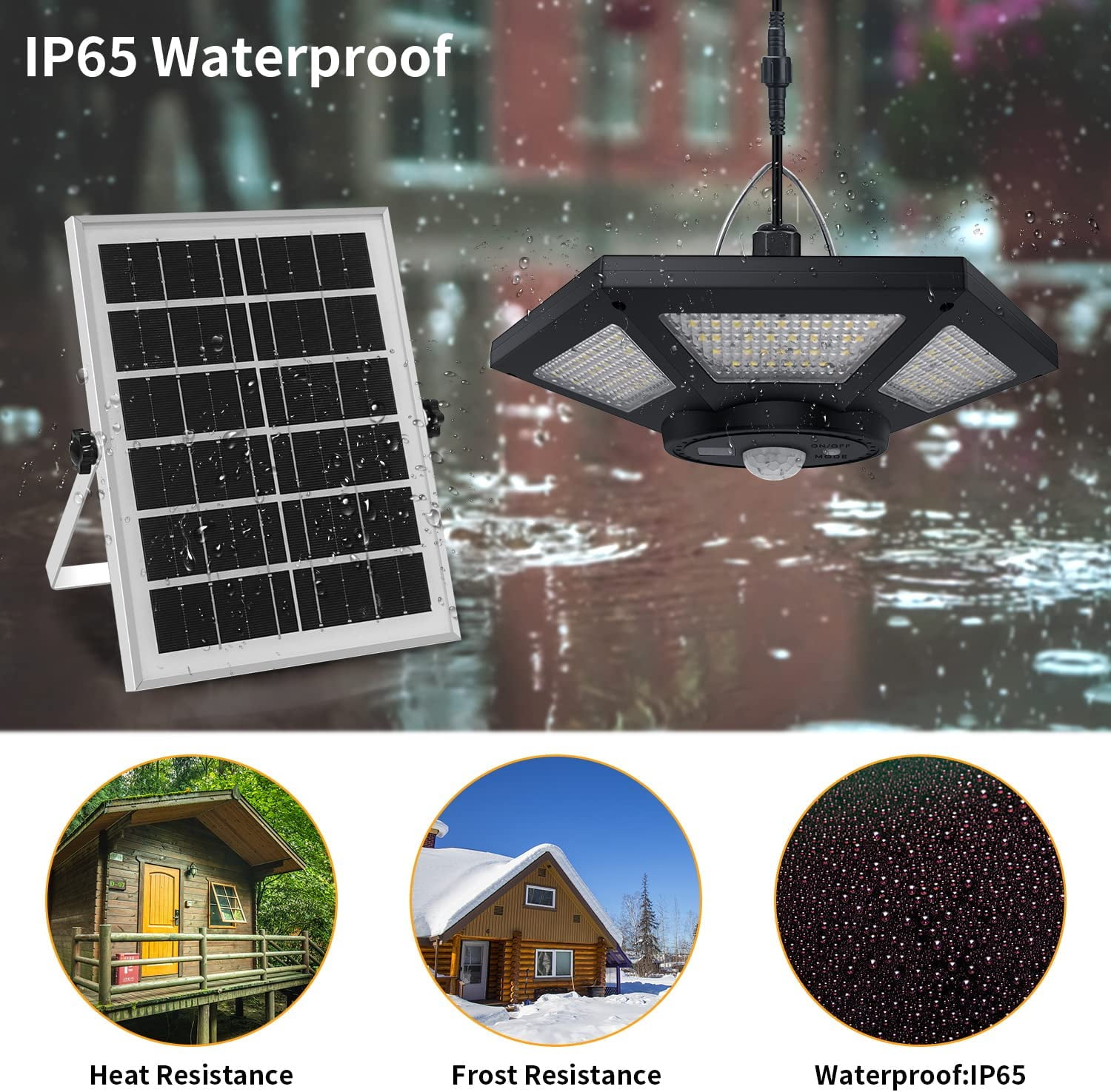 Solar Shed Light Indoor Outdoor Auzev Solar Powered Pandent Daytime Work Lights with 5 Lighting Modes & 3 Timers, 180LED Solar Indoor Lights Motion Sensor with Remote Control 2 Pack