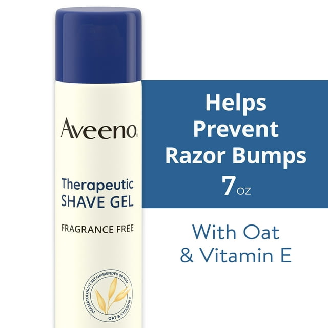 Aveeno Gel de Afeitado Terapéutico para Piel Seca con Avena y Vitamina E, Crema de Afeitar para Mujeres, 7 oz