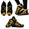 thumbnail image 1 of Zapatillas de plataforma negras con diseño de girasol y rosa, cómodas y transpirables, informales, de verano., 1 of 6