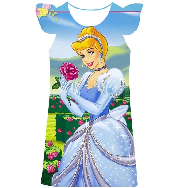 Disfraz de dibujos animados para niñas, vestido de princesa Bella, vestido de princesa de verano para niños, ropa de fiesta de cumpleaños para niños, tamaño 100-160cm10T Gao Jinjia LED