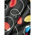 thumbnail image 3 of Conjunto de pijamas navideños familiares a juego con estampado de luces de guirnalda de letras. Pijamas de vacaciones para papá, mamá y niños., 3 of 7