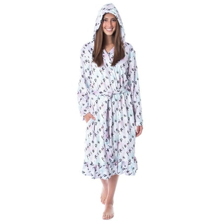 

Friends TV Show Logo Womens Luxury Fleece Plush Robe Hooded Bathrobe S/M