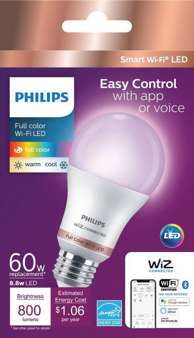 Philips Ultra Definition LED 60-Watt A19 Light Bulb, Frosted Soft White,  Dimmable, E26 Medium Base (4-Pack) 