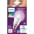 thumbnail image 3 of Philips Smart LED 60-Watt A19 General Purpose Light Bulb, Frosted Color & Tunable White, Dimmable, E26 Medium Base (1-Pack), 3 of 10