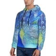 thumbnail image 3 of Rateoe Peacock Pattern Mens Hoodie, Pullover Hooded Sweatshirt, Kangaroo Pocket Hoodie Ideal for Daily Wear, Travel and Home-XX-Large, 3 of 7