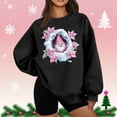 thumbnail image 2 of Christmas Sweatshirts for Women Thin Fleece Crew Neck Print Loose Long Sleeve Sweatshirt Tunic Tops, 2 of 5
