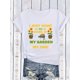 thumbnail image 3 of Women's Casual "I JUST WANT To Work in My Garden and Hangout with My Dog" Sunflower & Potted Plant Cart Print Fashion T-Shirt, 3 of 7