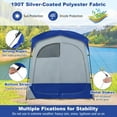 thumbnail image 5 of WYDK Double Room Shower Tent, Oversize Space Privacy Tent with Floor, Removable Rain Fly, Inside Pocket, Clothesline, Top Hook, Portable Outdoor Changing Tent for Dressing, Camping, Toilet(Blue), 5 of 9