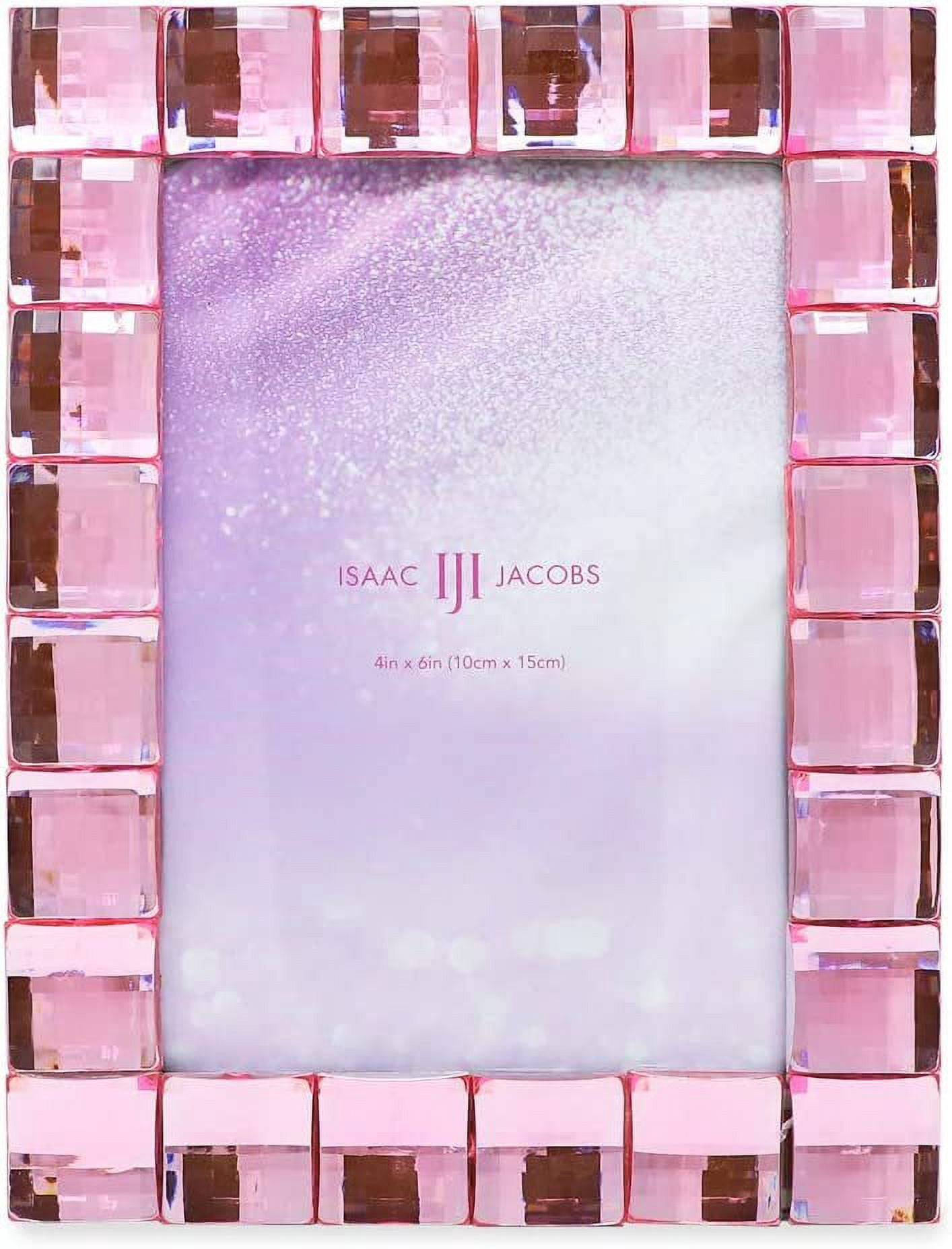 Isaac Jacobs Decorative Sparkling Light Pink Jewel Picture Frame, 4x6, Light Pink
