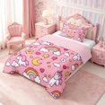 thumbnail image 2 of Manfei Cute Rainbow Unicorn Twin Comforter Sets 2pcs,Cartoon Starry Sky Bedding Set,1 Comforter and 1 Pillowcase,Reversible, 2 of 6