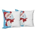 thumbnail image 6 of Ambesonne Christmas Throw Pillow Cover 2 Pack, Winter Snow Season Santa, 24", Vermilion Blue and White, 6 of 6