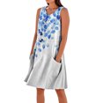 thumbnail image 2 of Dresses for Women Cute Floral Flowy Summer Dresses Aline Sleeveless Casual V Neck Sundress with Pockets, 2 of 5