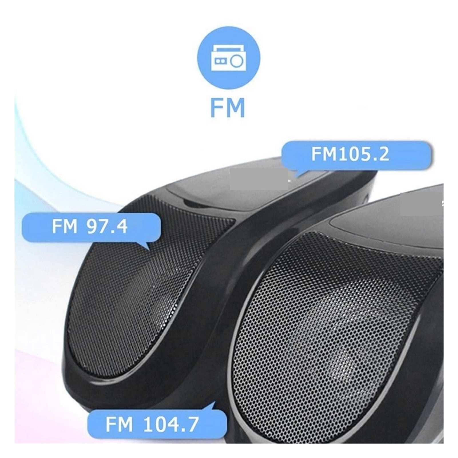 Motorcycle Wireless Bluetooth Speakers Waterproof Stereo Aud-io Amp System MP3 Aud-io Player FM Radio With LED Light ,Quality Sound