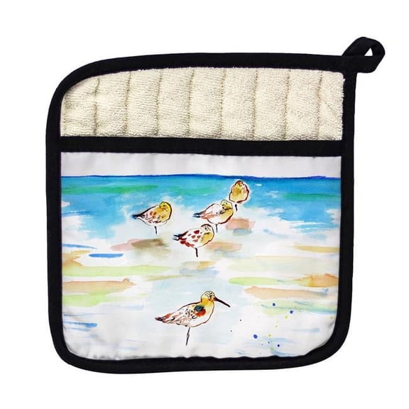 Betsy Drake PT1090 Five Sanderlings Pot Holder