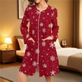 thumbnail image 7 of Women's Christmas home wear casual loose long-sleeved loose pajamas bathrobes and nightgowns, 7 of 7