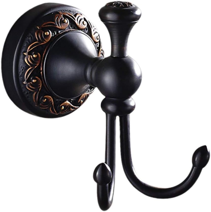 Oil Rubbed Bronze Towel Hooks and Toilet Paper Holder Set Retro Brass Coat Hook Tissue Roll Holder for Bathroom
